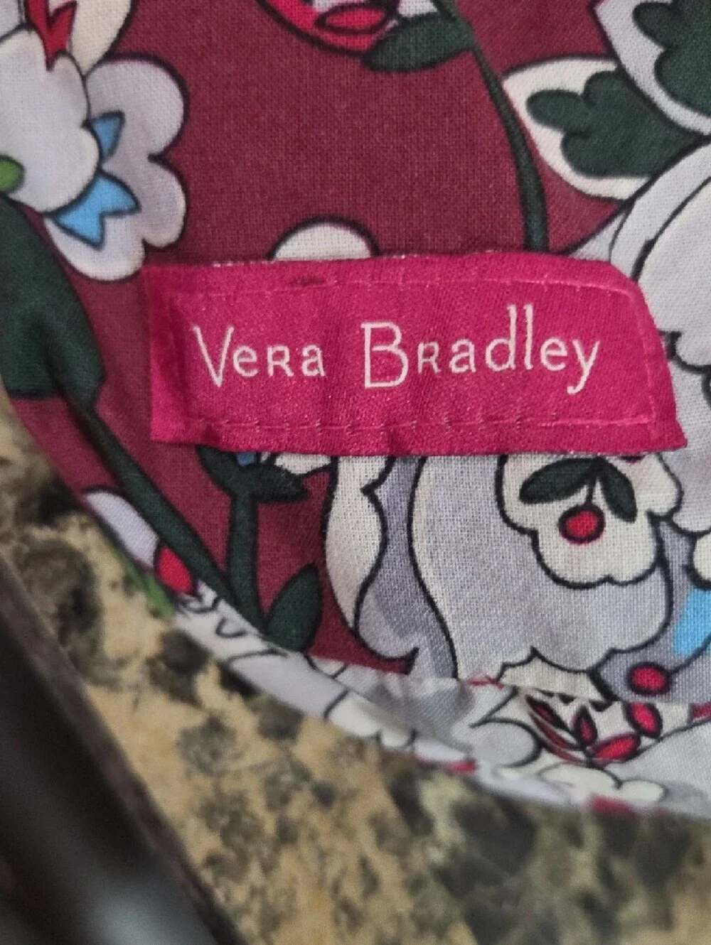Vera Bradley Floral Drawstring Bag — Burgundy